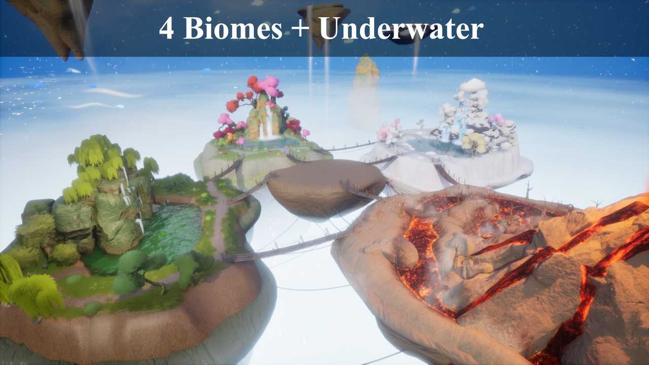 Media 1 for listing Stylized Floating Islands: 4 Biomes + Underwater