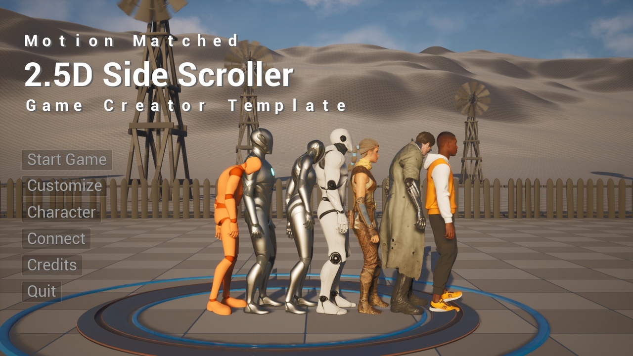 Media 1 for listing wRAiTHcg's 2.5D Side Scroller Game Creator Template with Motion Matching