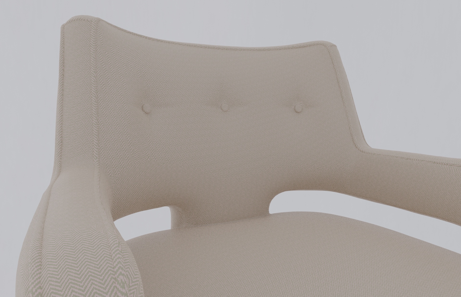 Média 1 pour l'article Mid-Century Modern Accent Chair - Cream Linen with Walnut Legs