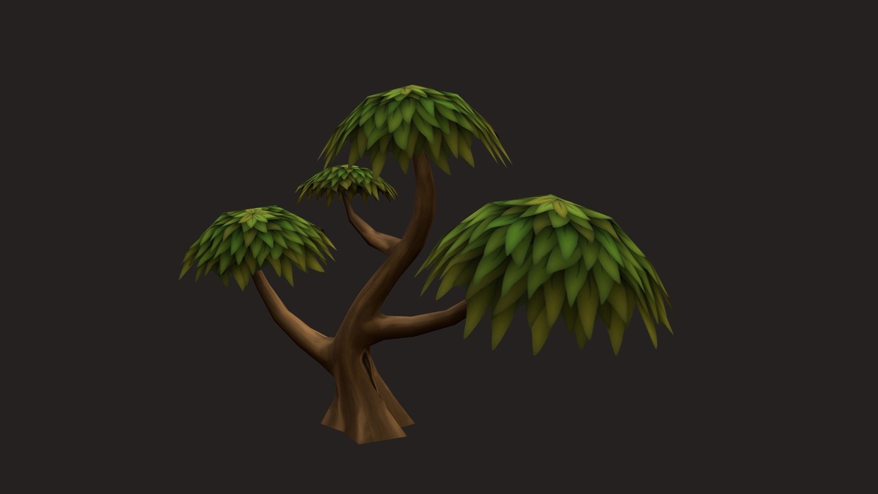 Media 1 for listing Hand Painted - Low Poly - Tree