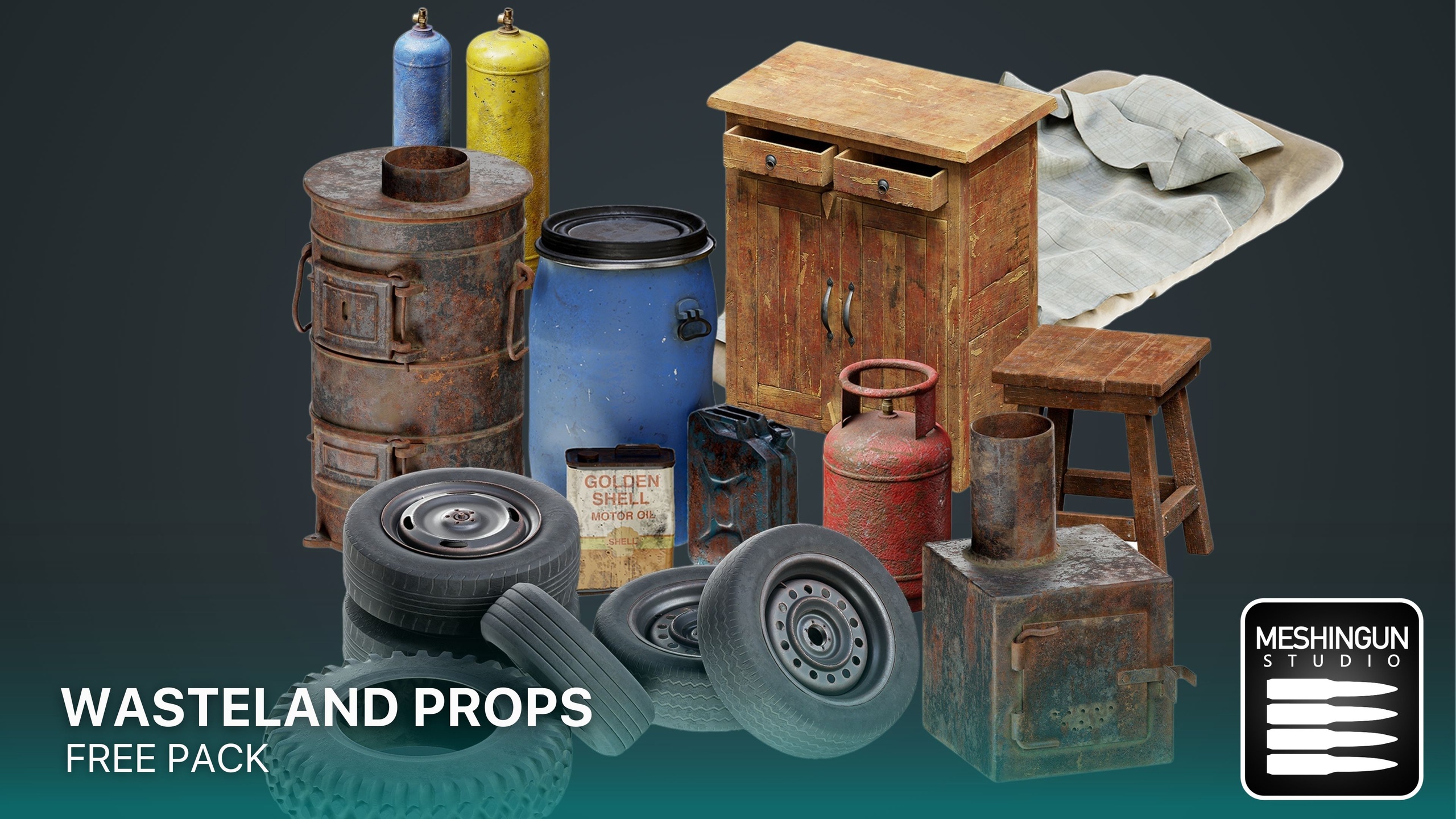Wasteland Props - Free Pack 제품 등록을 위한 미디어 1개