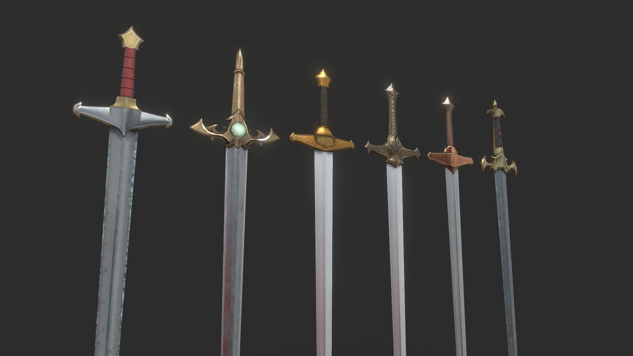 الوسائط 1 للقائمة Sword Collection Low Poly