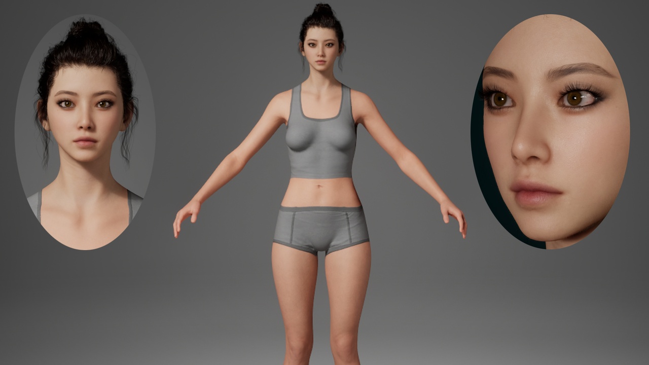 Media 1 for listing Editable MetaHuman Beauty - Tian Xin.With hair, no clothing included.
