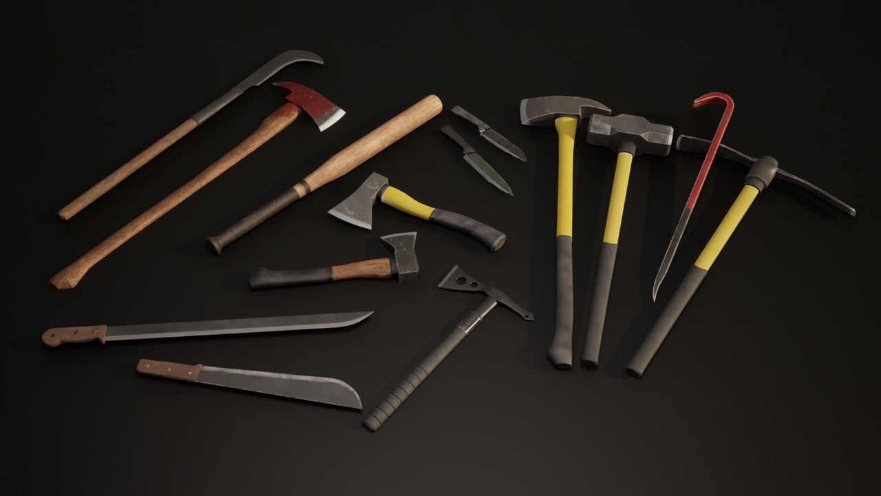 Media 1 for listing Melee Survival Weapons Pack - Axes, Knifes & Tools