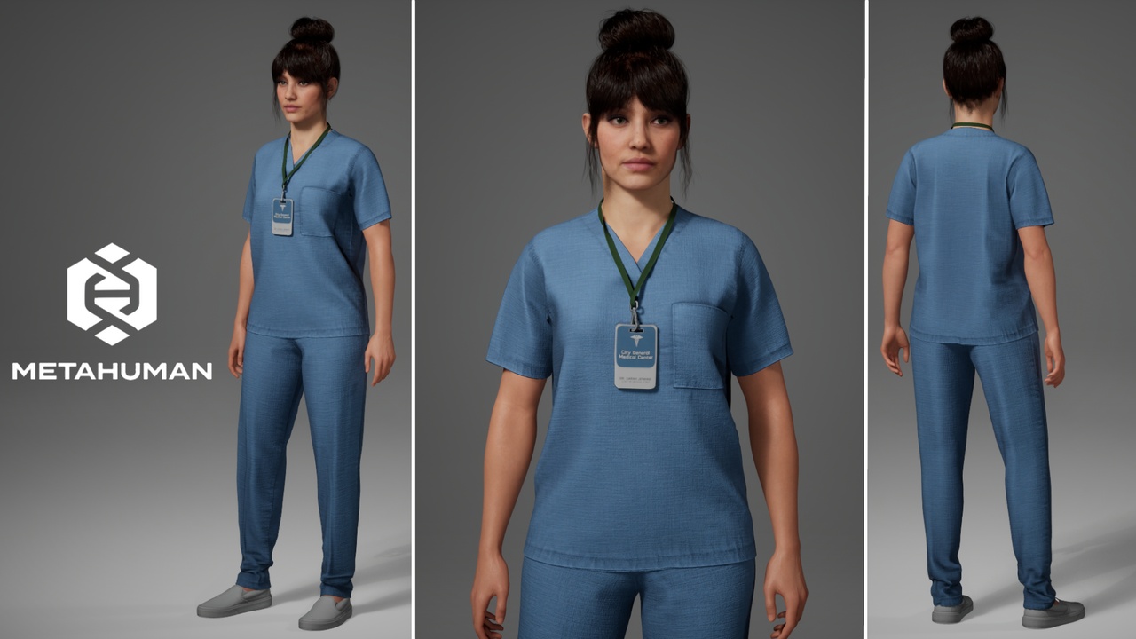 Media 1 for listing Parametric Medical Uniform Dress for MetaHuman - Medical Scrubs