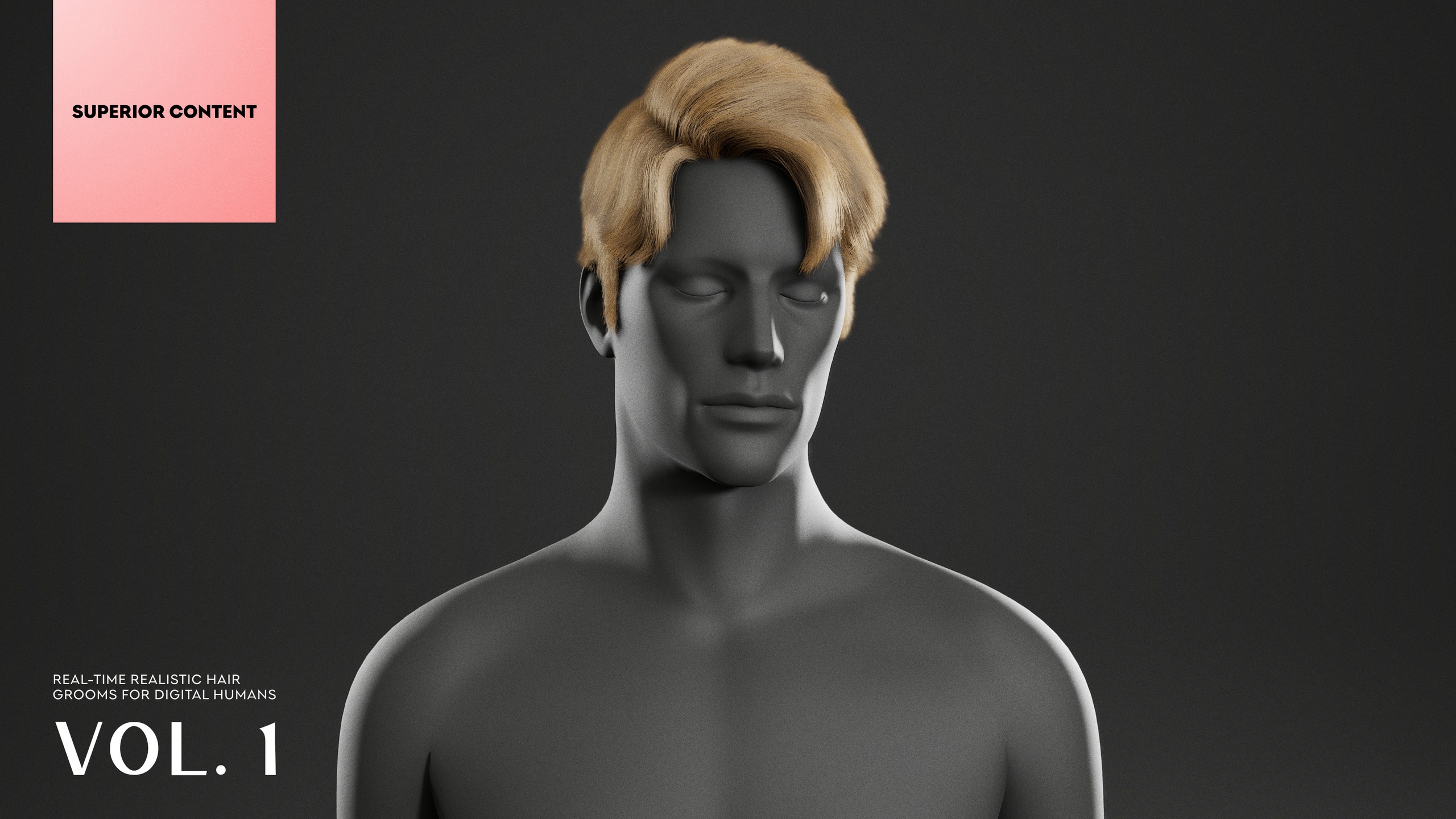 Real-time Realistic Male Hairstyle 01 Groom for Digital Humans 제품 등록을 위한 미디어 1개