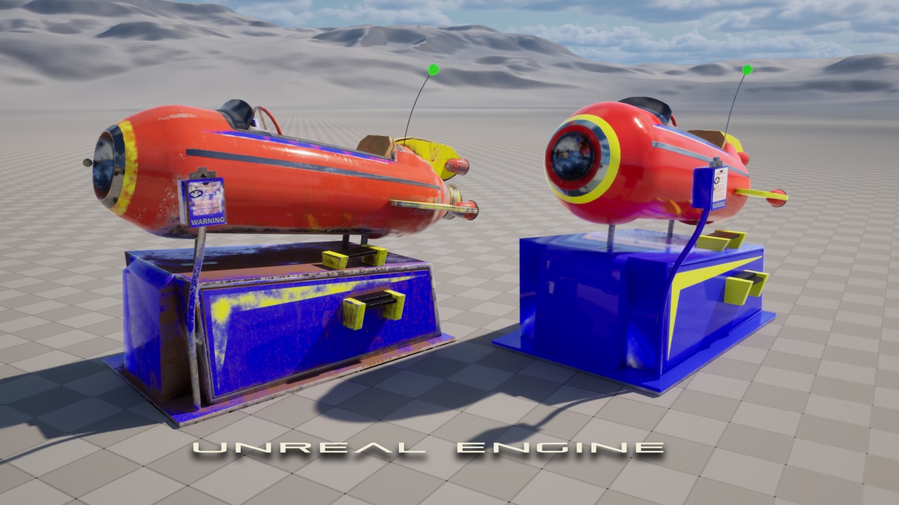 Media 1 for listing Rocket Ship Children's Ride (2 Styles)