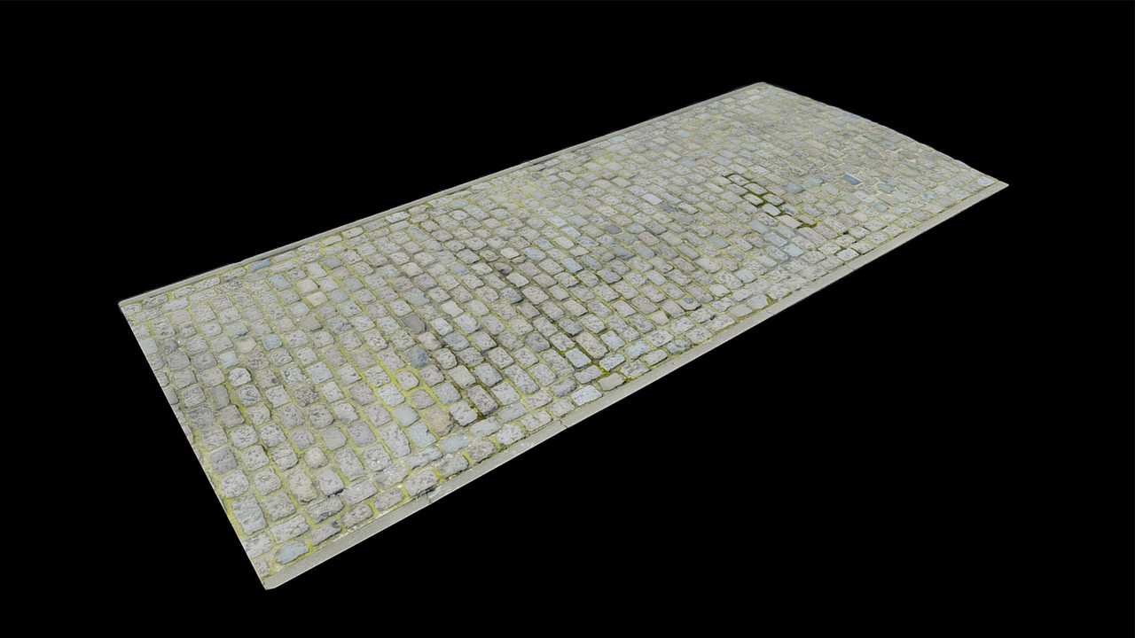 Media 1 for listing Straight Medieval Cobblestone Road Scan