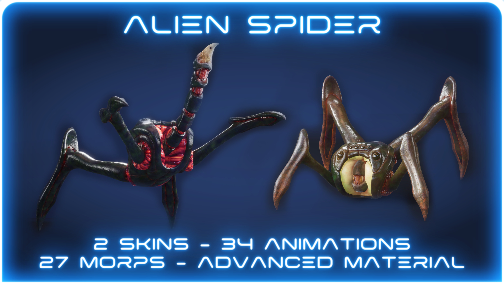Alien - Spider Creature, a character with 27 morph, 34 animation, 2 ...