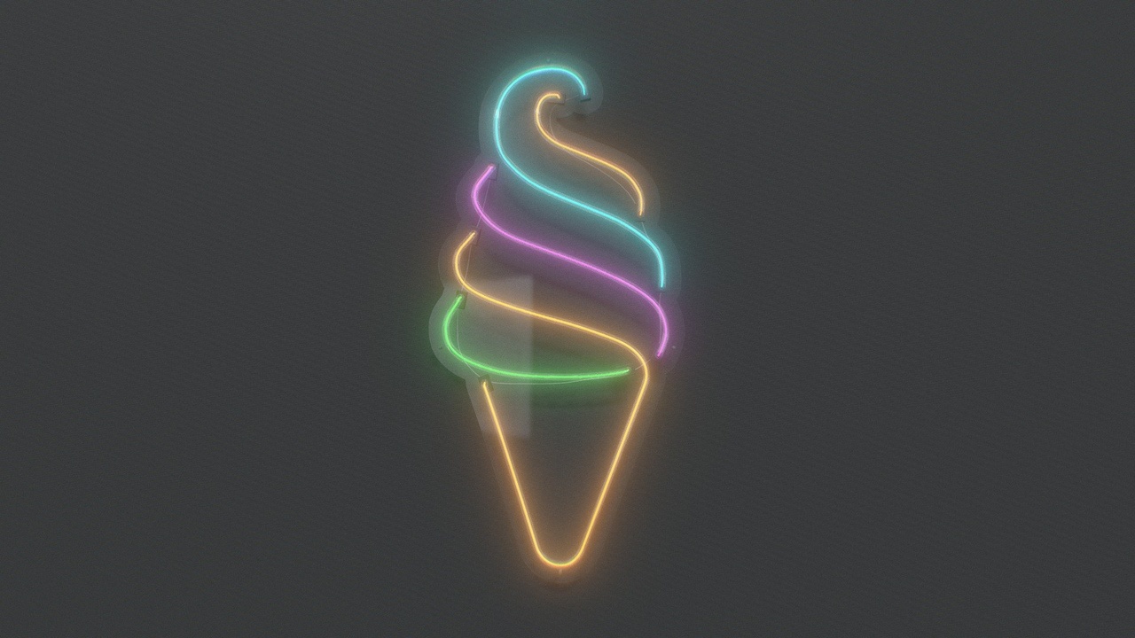 Media 1 for listing Ice Cream 3 - Neon Sign