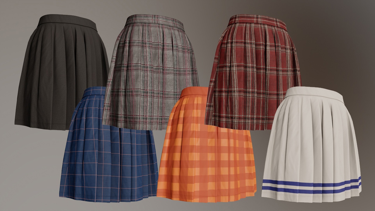 Media 1 for listing Metahumans: Pleated Skirt Pack Rigged