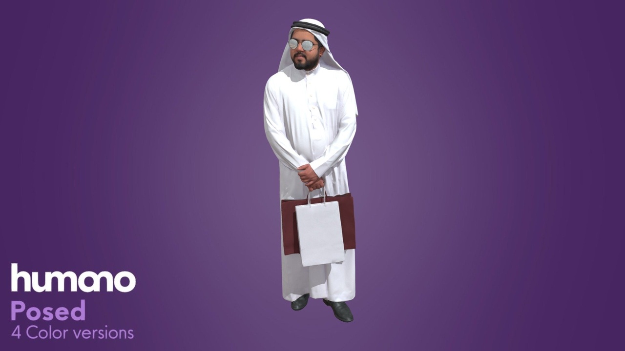 Media 1 for listing Posed Arab Man Standing - Humano 065-7119