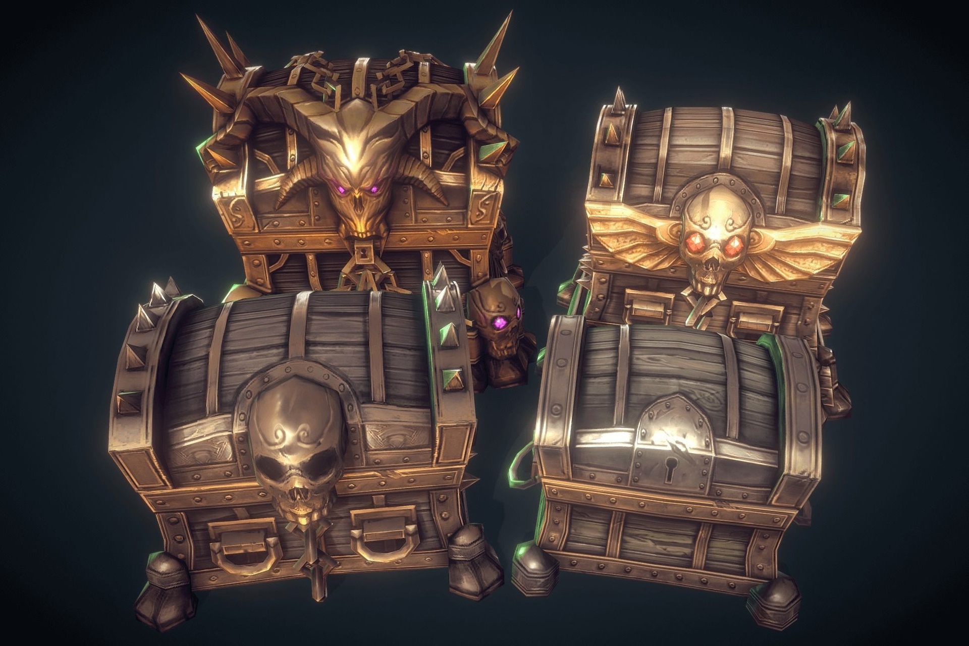 Media 1 for listing Stylized RPG Loot Chests - Low Poly Modular Pack