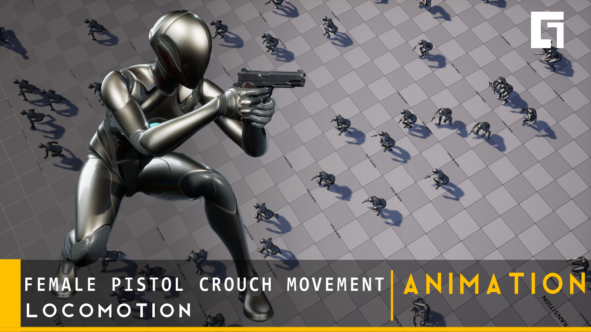 Crouch Pistol Animation | Vicon Mocap | Fab