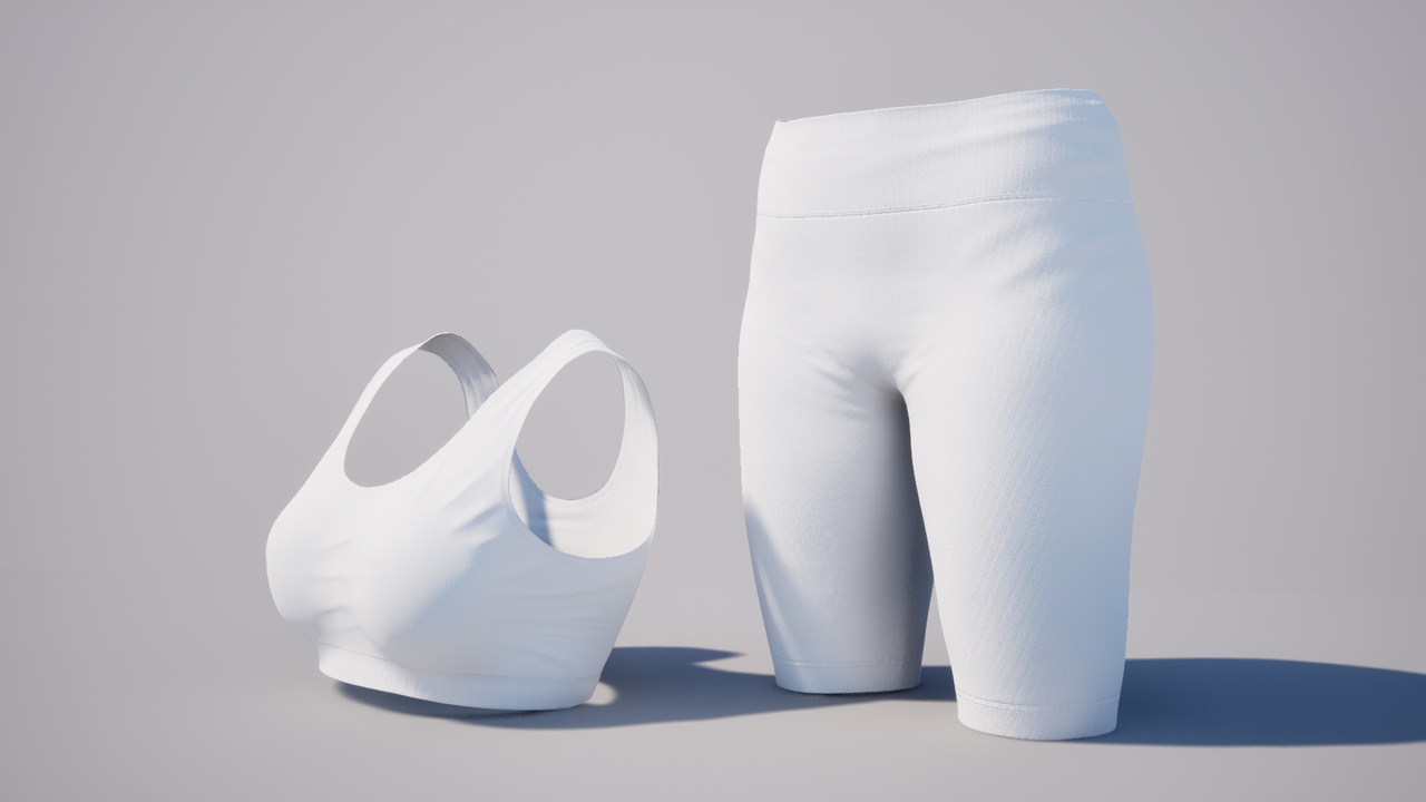 Media 1 for listing Yoga Outfit With Shorts - Metahuman Clothes Parametric Outfit PBR