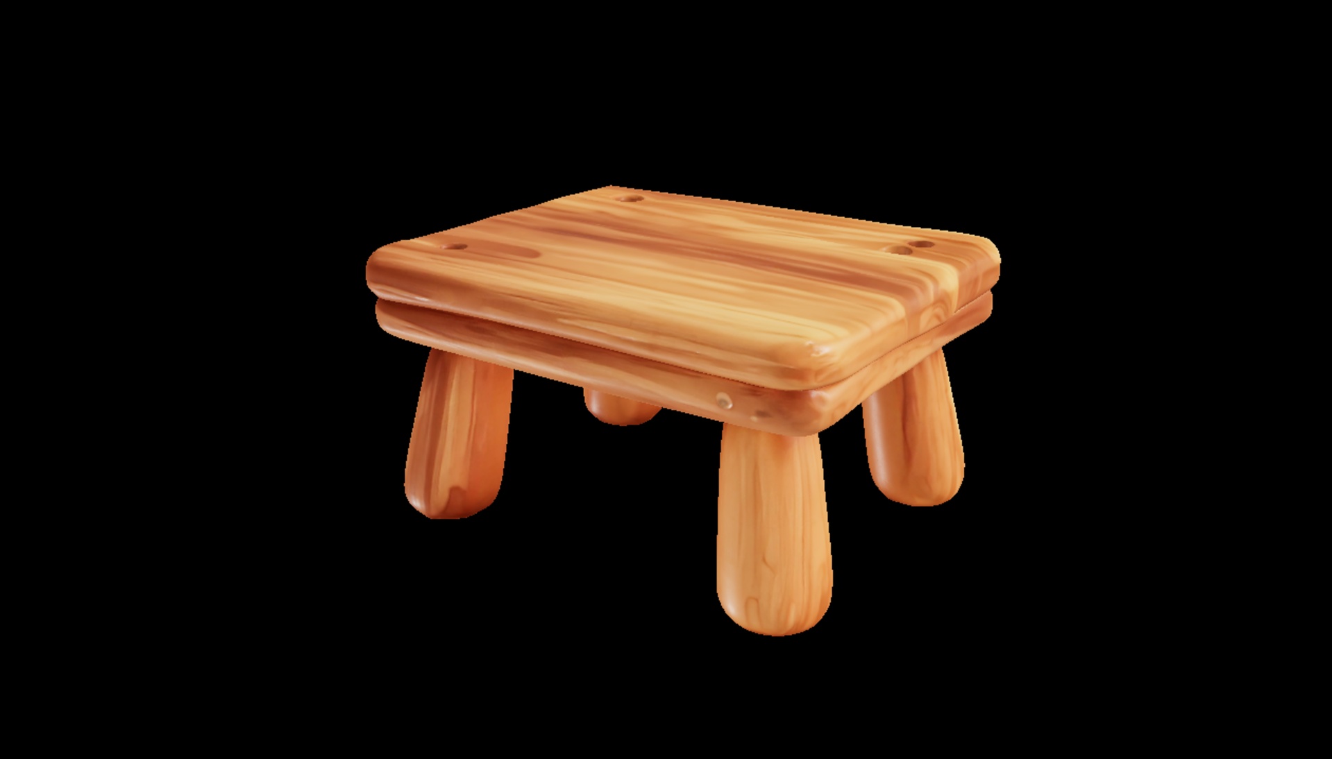 Media 1 for listing Stylized Wooden Stool – Cozy Cartoon Furniture
