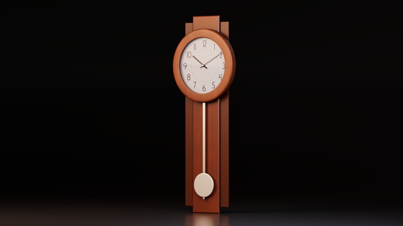 Media 1 for listing Modern Wooden Pendulum Wall Clock