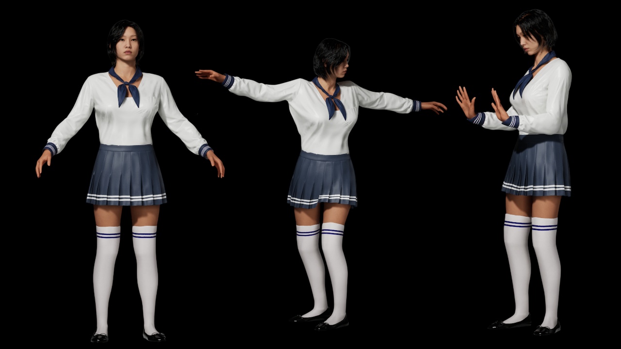 Media 1 for listing Japanese Schoolgirl Uniform – Modular MetaHuman Outfit Pack