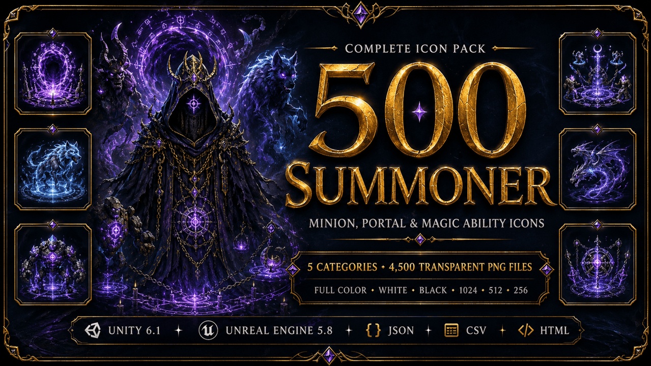 Media 1 for listing 500 Summoner & Conjurer Minion, Portal & Magic Ability Icons