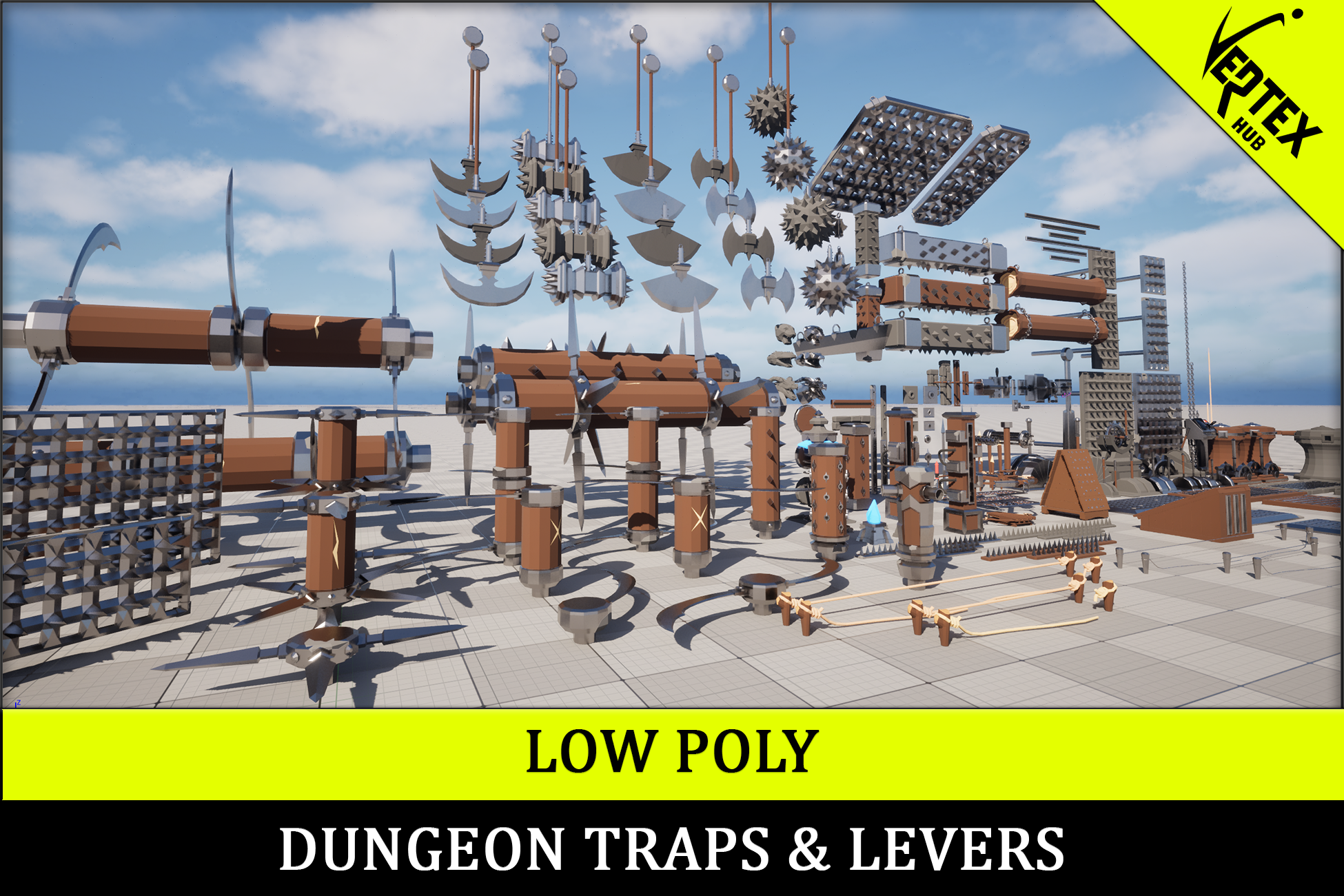 Low Poly Dungeon Traps & Levers | Fab