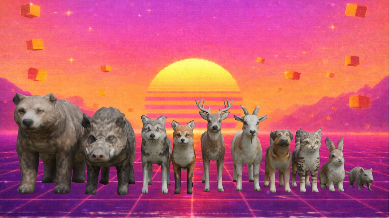 Media 1 for listing Retro PS1 Animal Pack – Low Poly Wildlife Bundle (Game Ready)