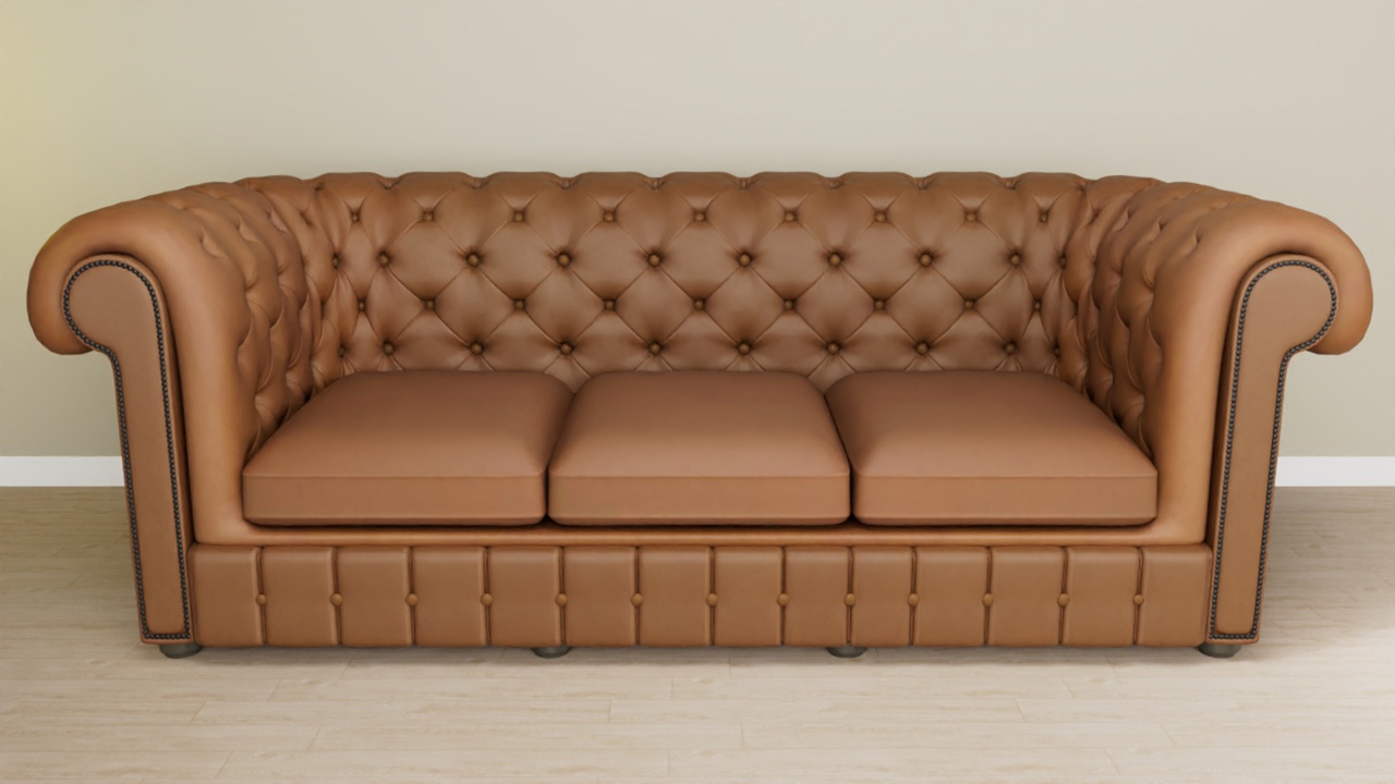 Media 1 for listing Chesterfield Style Leather Sofa Low-poly 3D model