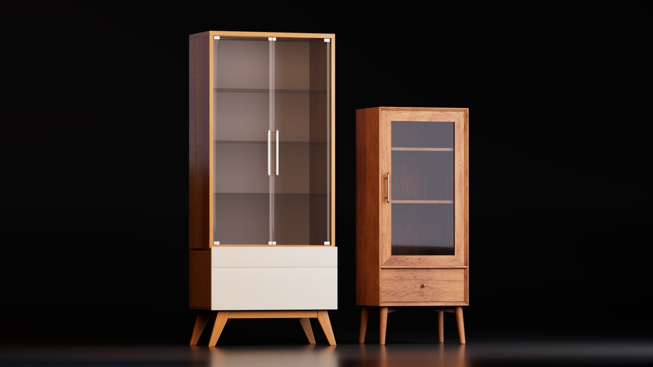 Media 1 for listing Modern Wooden Display Cabinet Collection