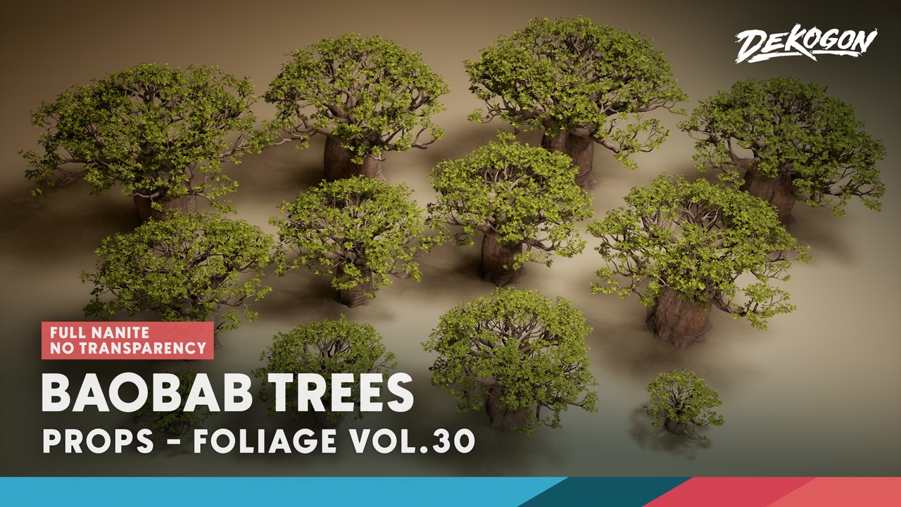 Media 1 for listing Foliage VOL.30 - Baobab Trees (Nanite - NO TRANSPARENCY)