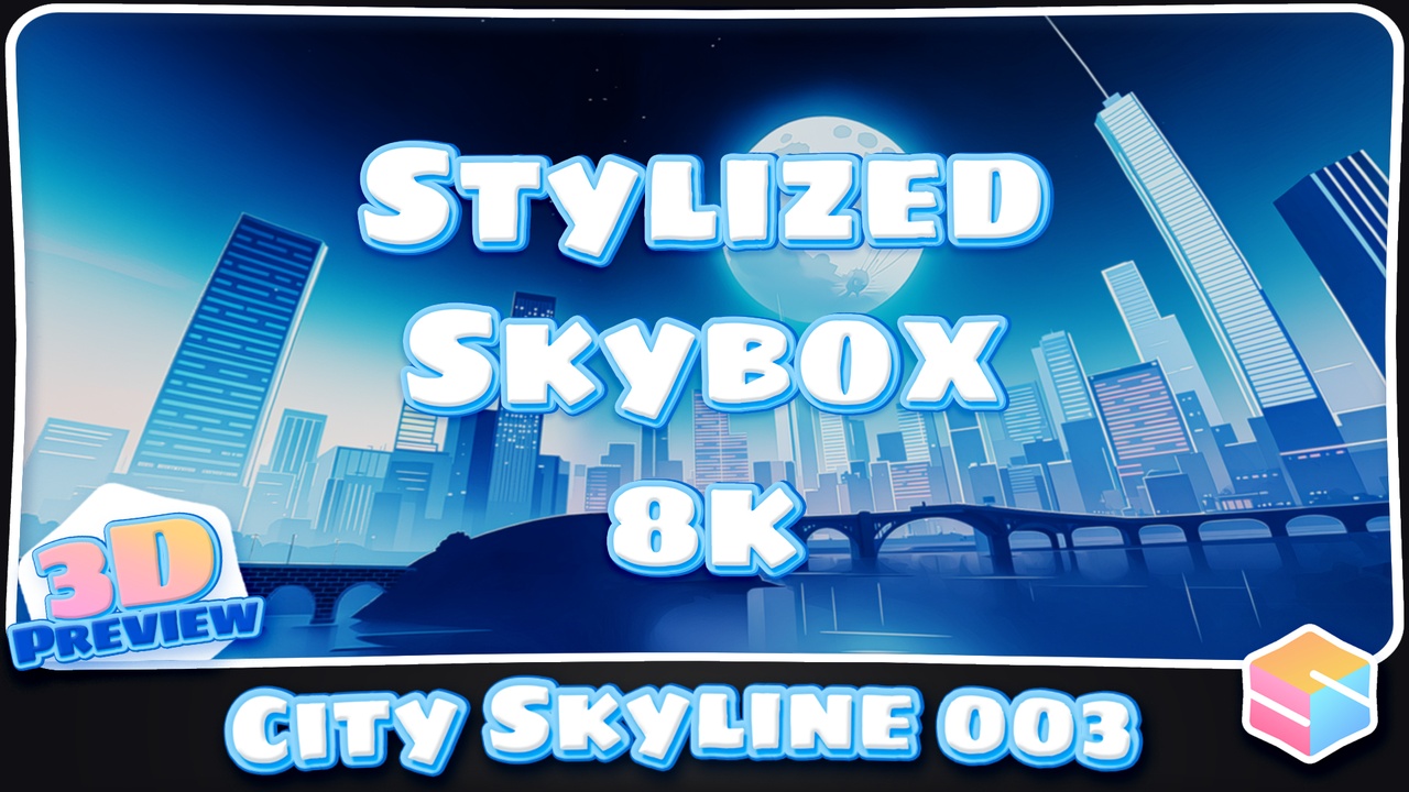 8k Stylized City Skyline Skybox 003 제품 등록을 위한 미디어 1개