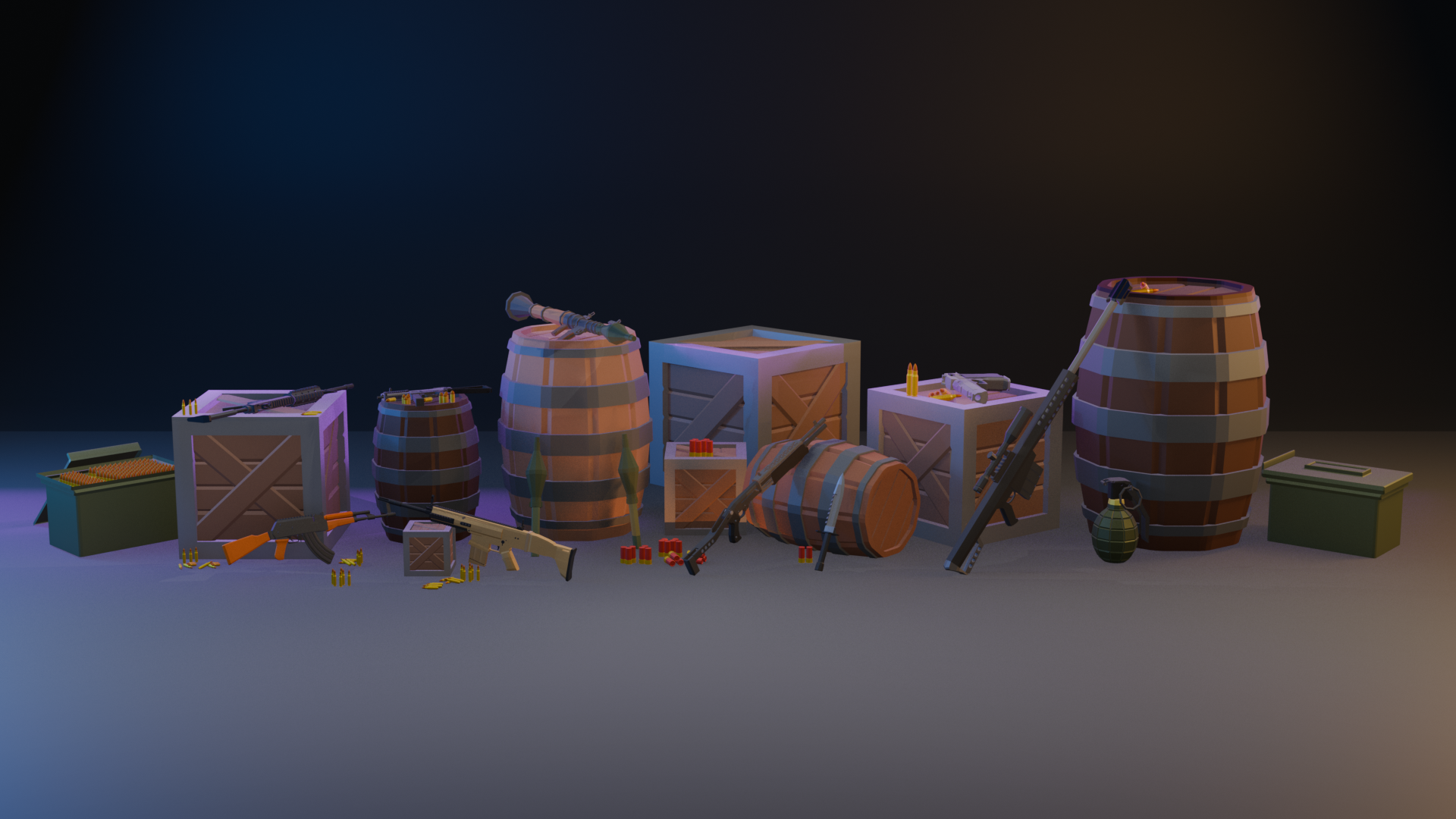 Low Poly Weapons Pack – Game Ready 3D Models | Fab