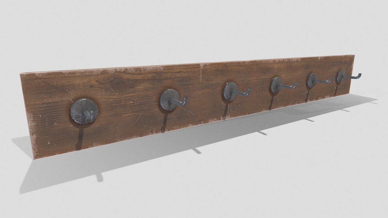 商品 Wooden hook rack 的媒体 1