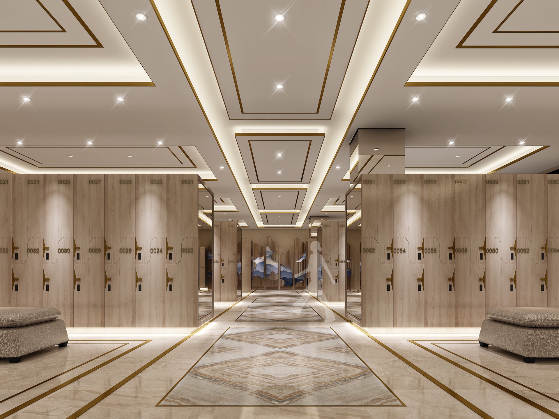 Media 1 for listing Elegant Asian Spa Locker Room | Traditional Oriental Dressing Area Vol.02