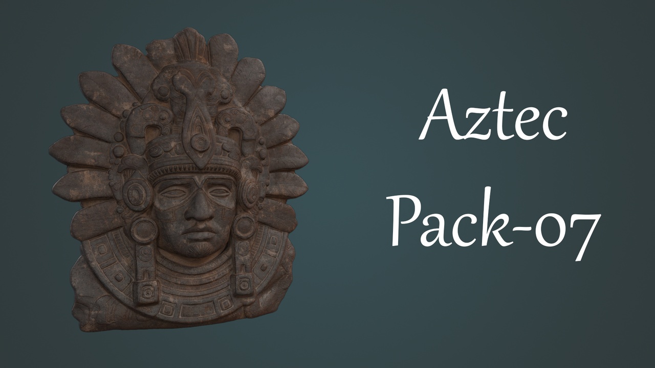 Media 1 for listing Aztec Stone Statues Pack 07 – Stylized Sculptures (10 Props)