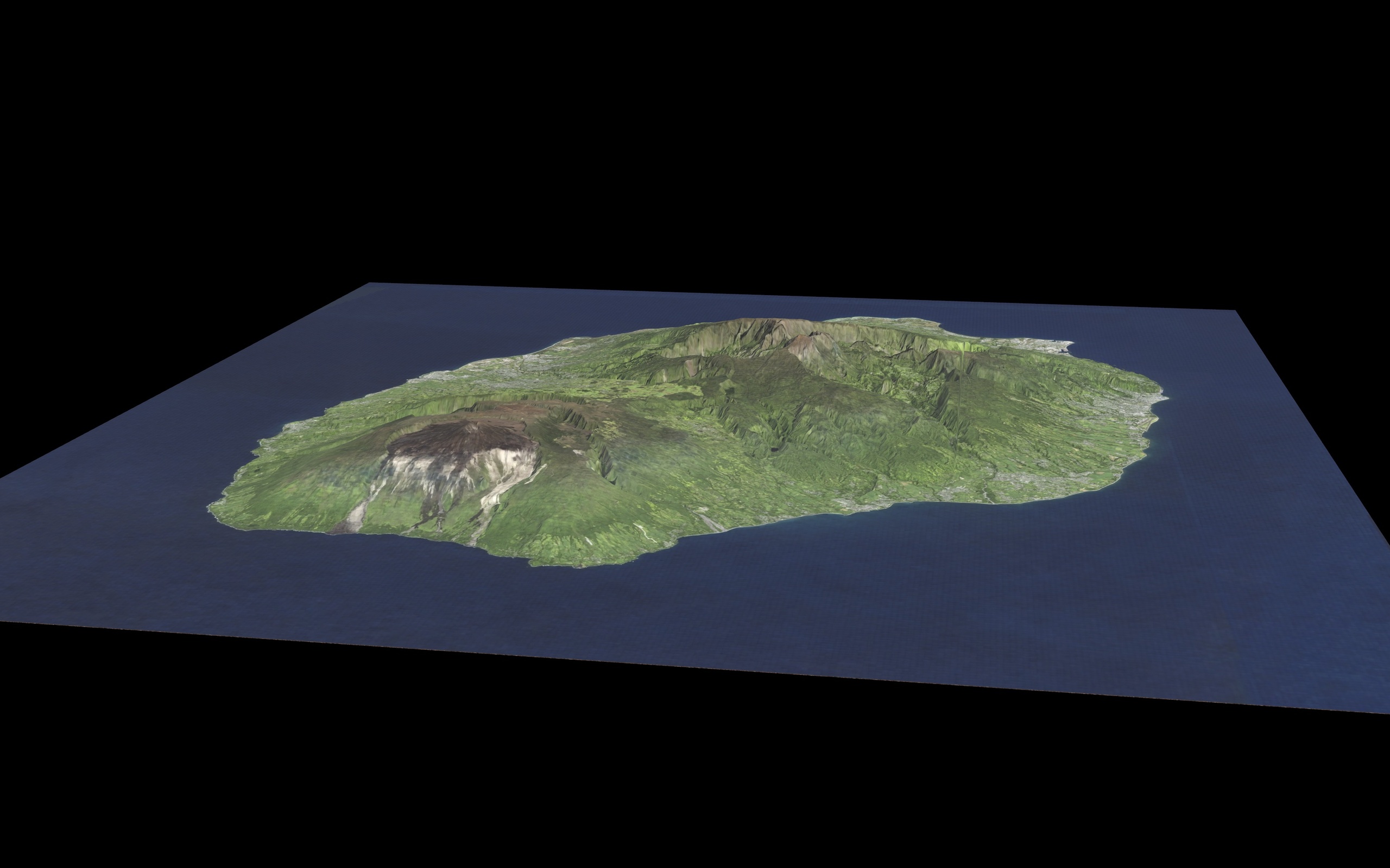 Media 1 for listing 3D Map of Réunion Island – Volcanic Island Terrain Model | Indian Ocean
