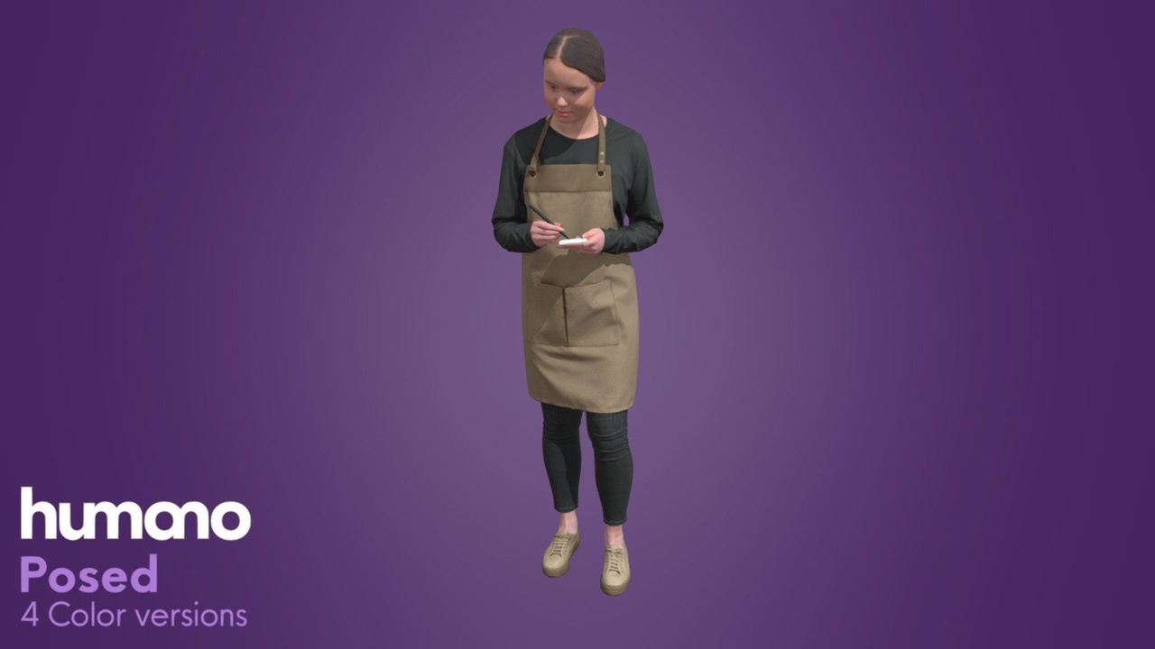 商品 Posed Woman Standing Waitress - Humano 043-3400 的媒体 1