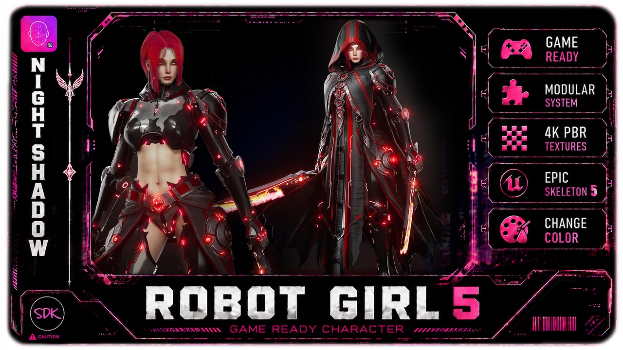 Media 1 for listing Robot Girl 5 Night Shadow