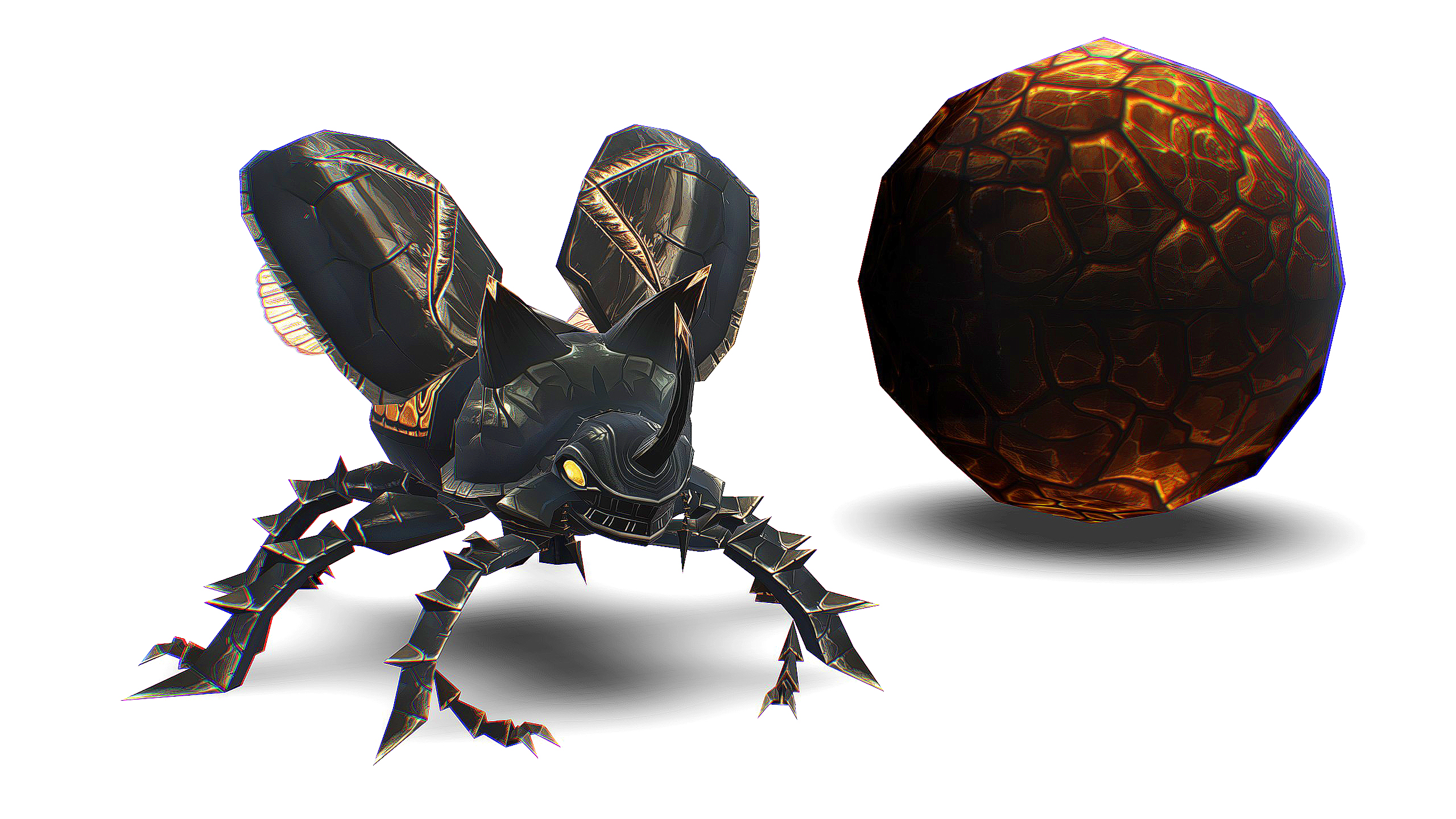 Stag Beetle Insect - Cartoon Scarab Bug - Fantasy Heavy Pet | Fab