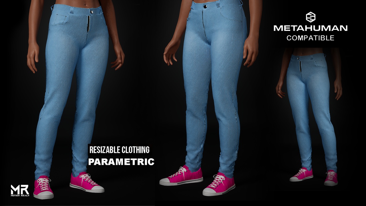 Media 1 for listing Women’s Classic Jeans – MetaHuman Compatible Clothing
