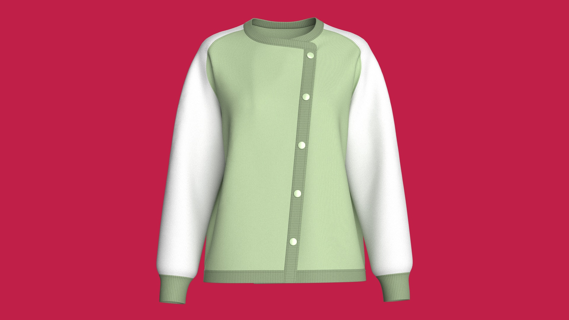 Media 1 for listing Girls Raglan Side Button - Up Sweatshirt | High Poly