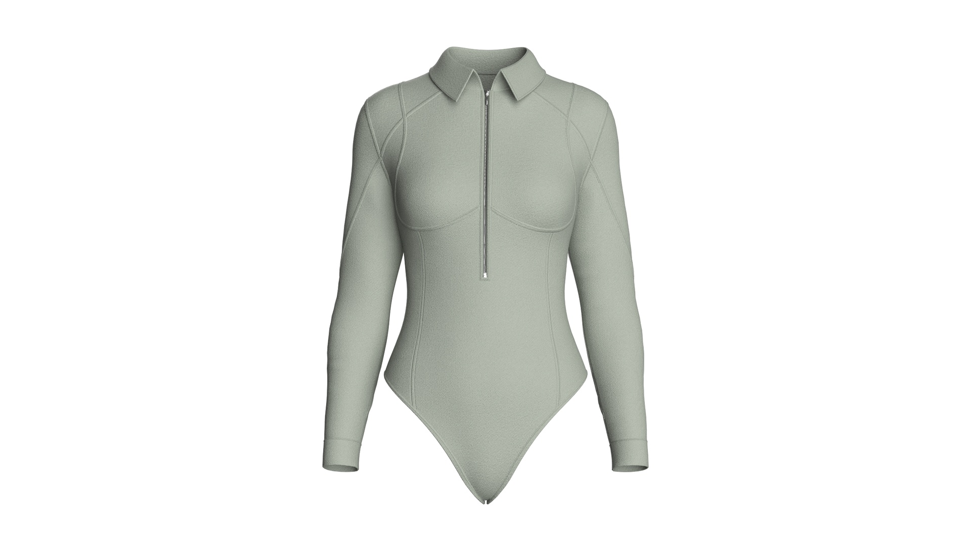 Media 1 for listing Girls Long - Sleeve Collared Bodysuit | High Poly