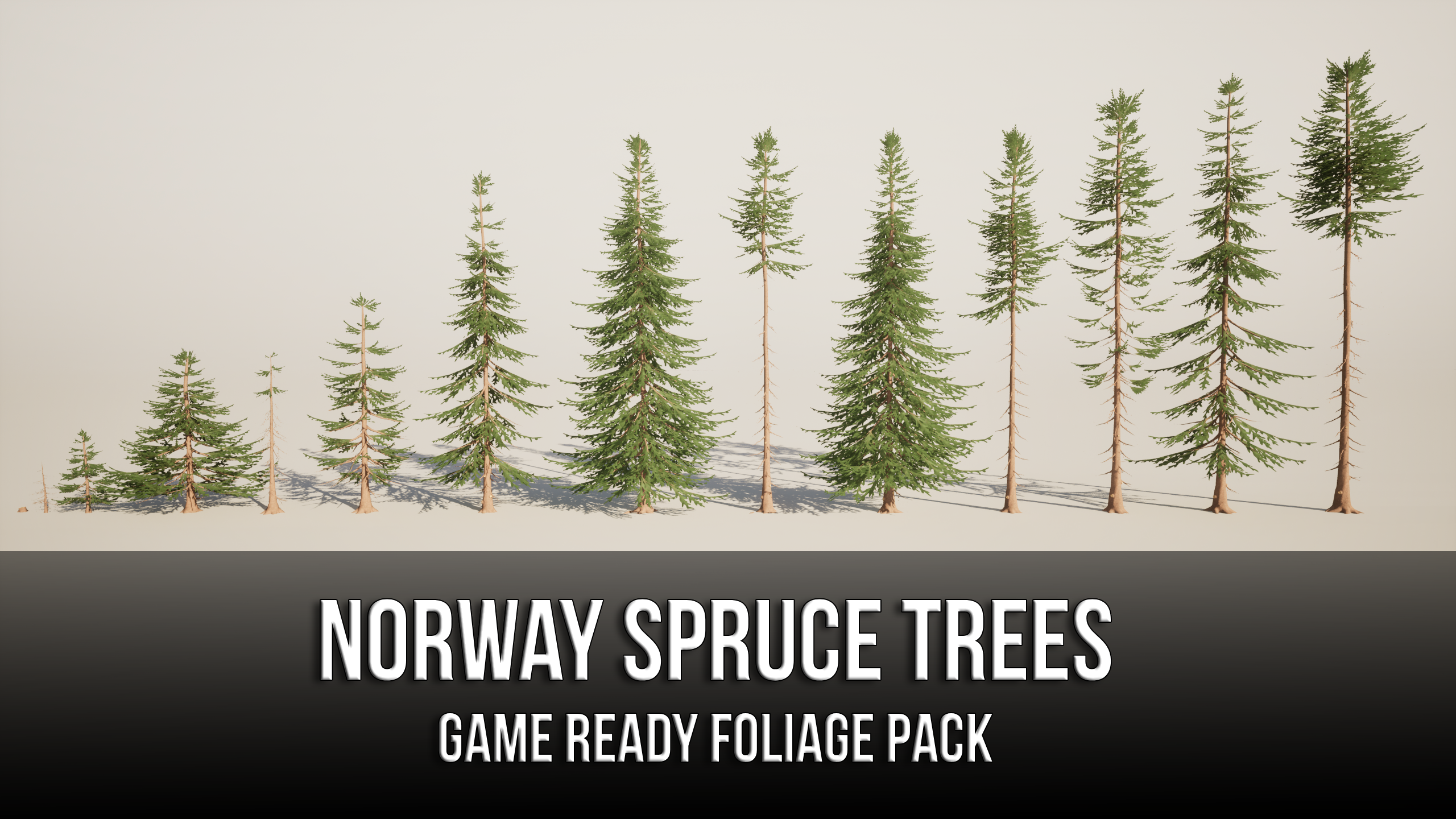 Norway Spruce Trees - Game Ready Foliage Pack | Fab
