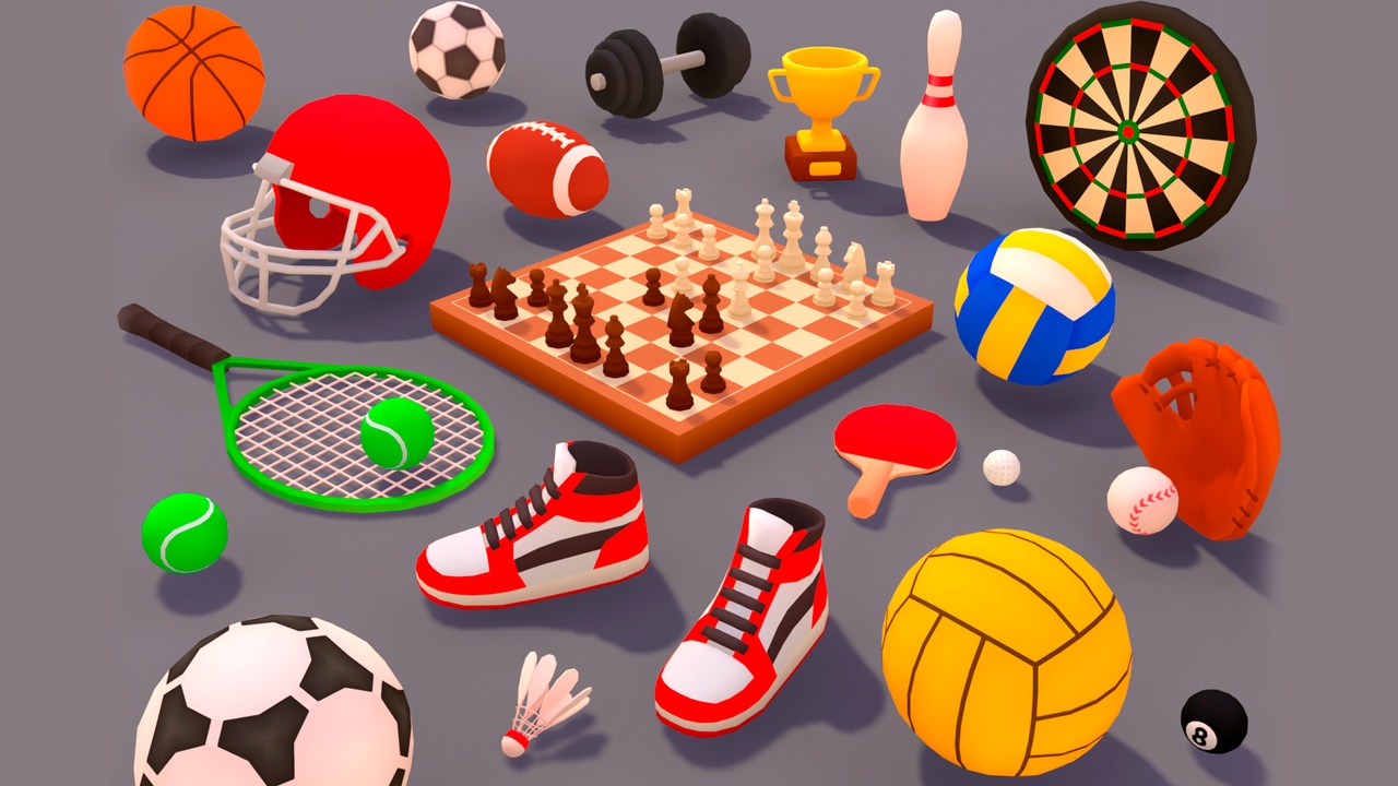Media 1 for listing Sports Equipment - Lowpoly Big Pack