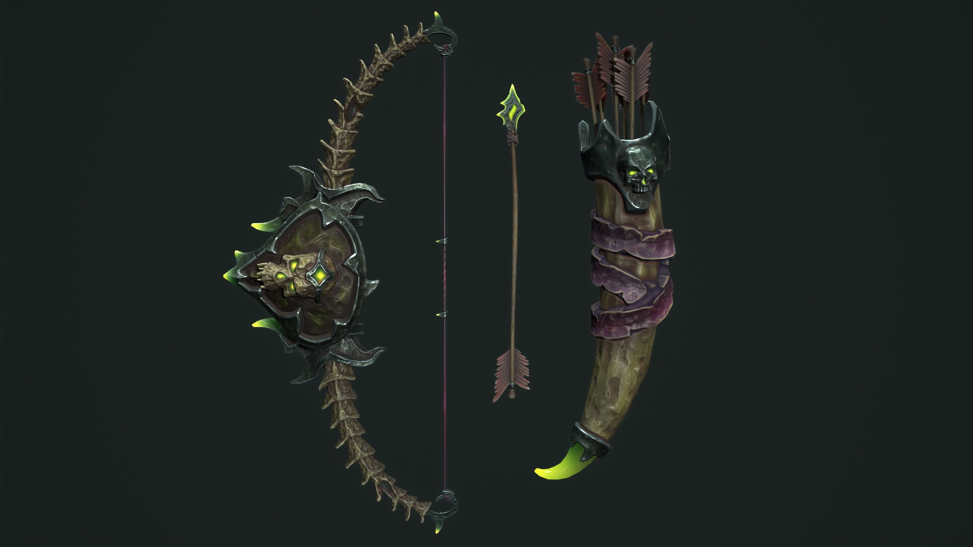 Media 1 for listing Undead bow and quiver