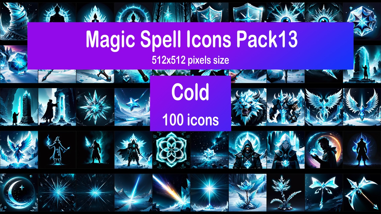 Media 1 for listing Magic Spell Icons Pack13 - Cold