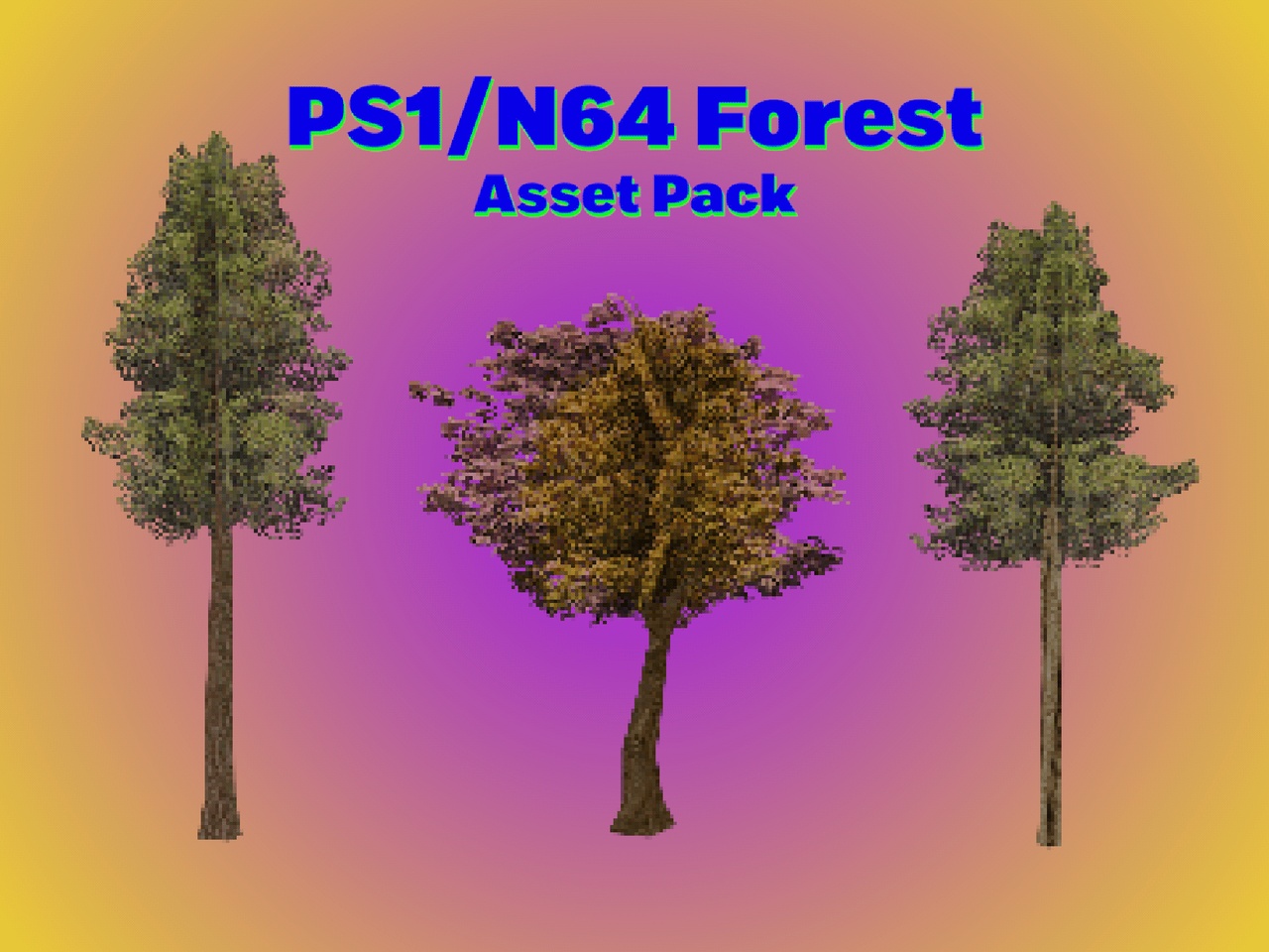 Media 1 for listing PSX PS1 Forest Asset Pack - Low Poly