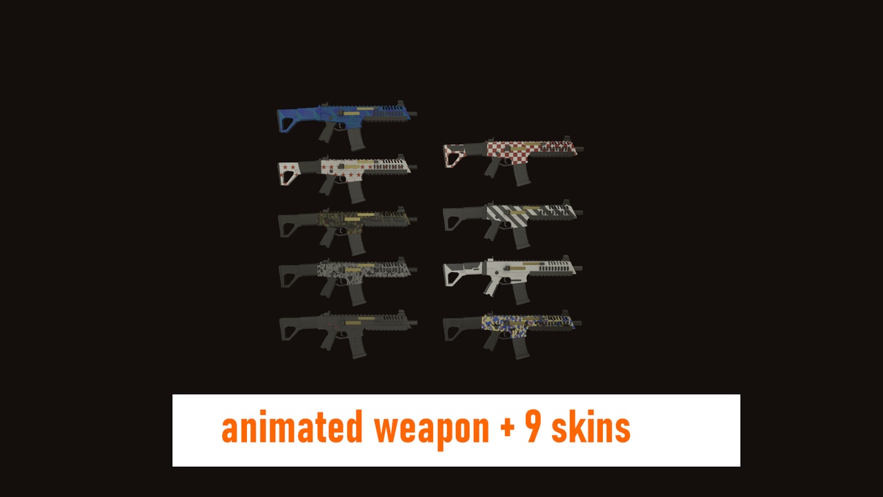 Media 1 for listing Animated Rifle gun with 9 skins