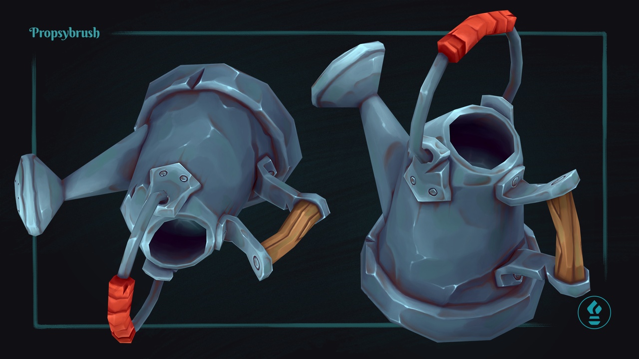 Media 1 for listing Low Poly Stylized Watering Can – Hand-Painted Game-Ready 3D Asset