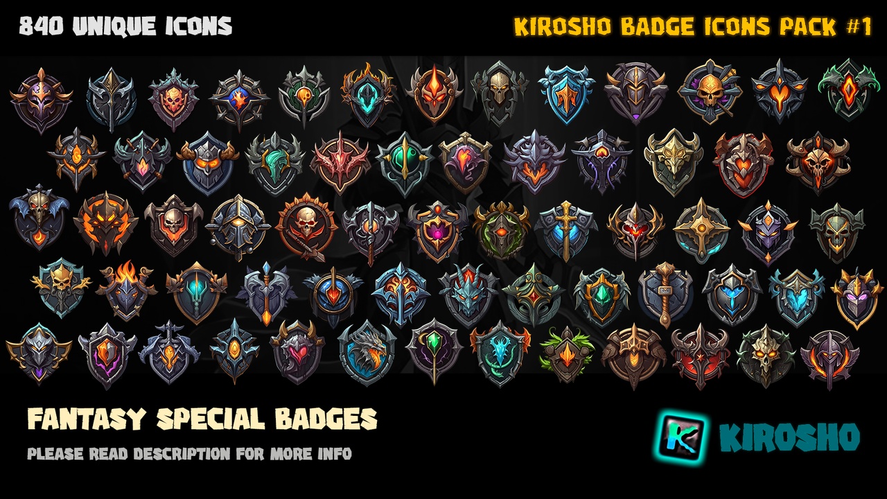 Media 1 for listing Kirosho Badges Icons Pack #1