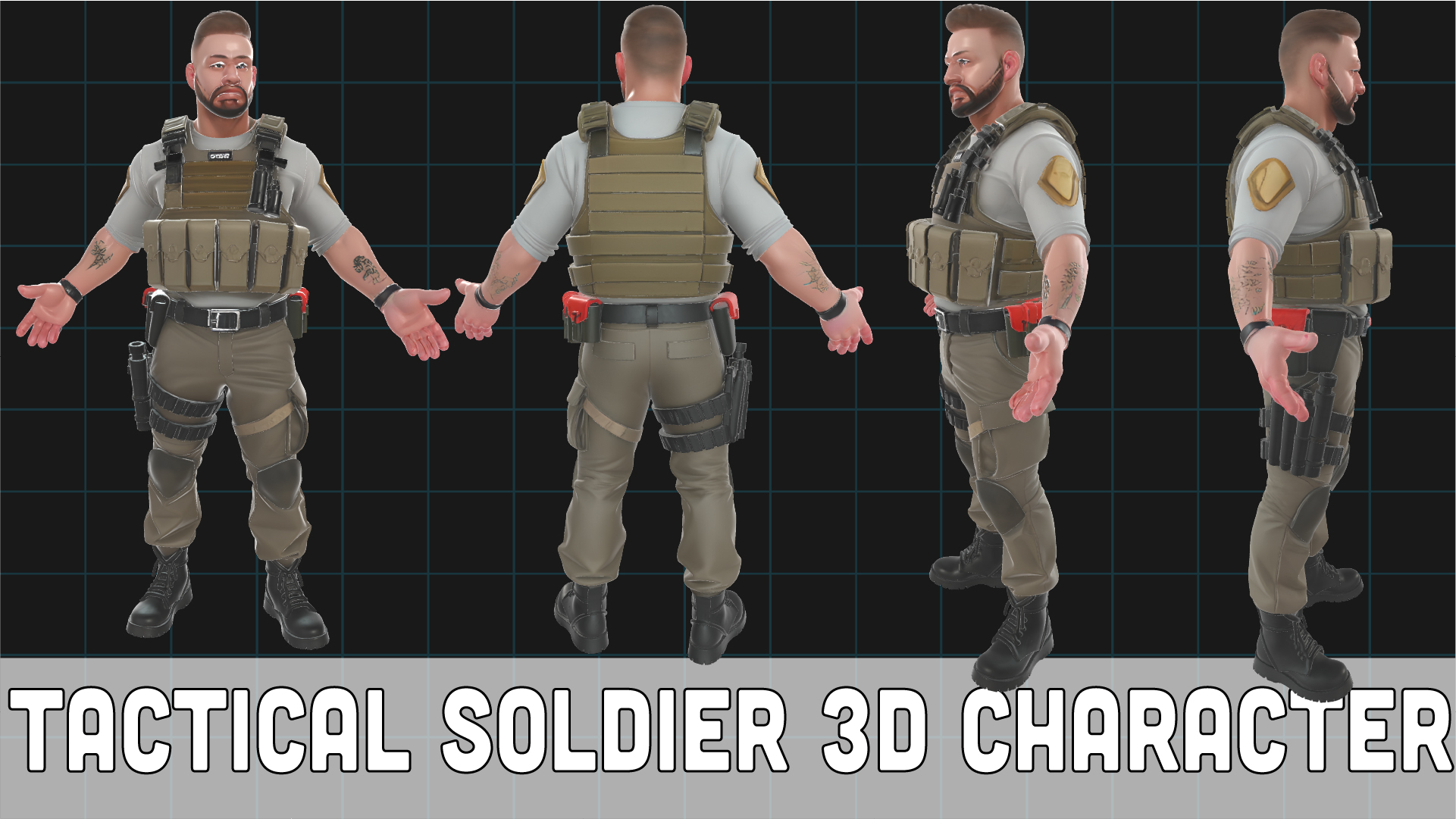 Tactical Soldier 3D Character Model – Security Military Asset | Fab