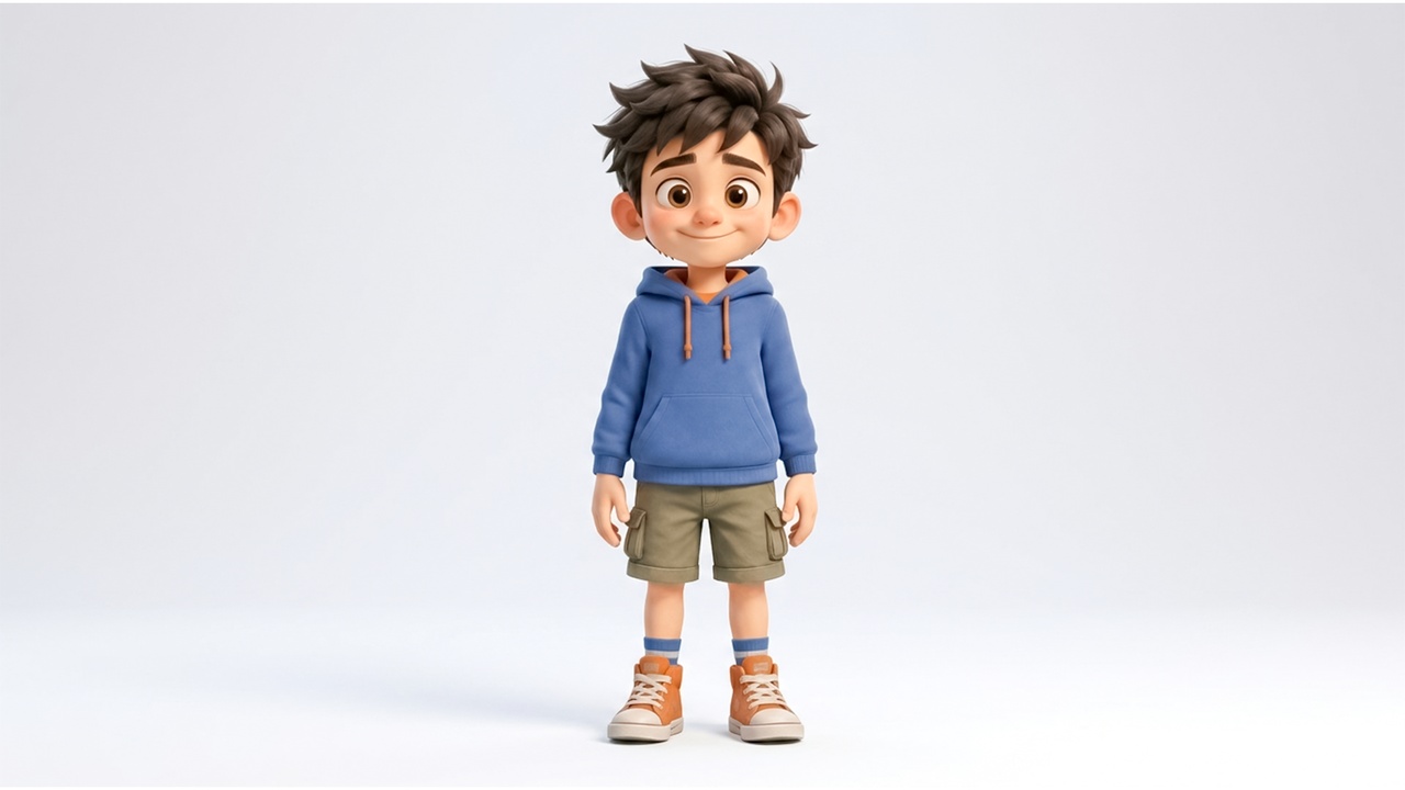 Media 1 for listing Stylized Cartoon Boy Character – Rigged & Animated
